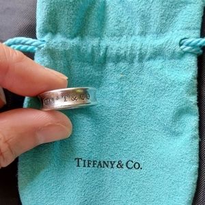 Authentic Tiffany & Co. 1837 Vintage 925 Sterling Silver Concave Band